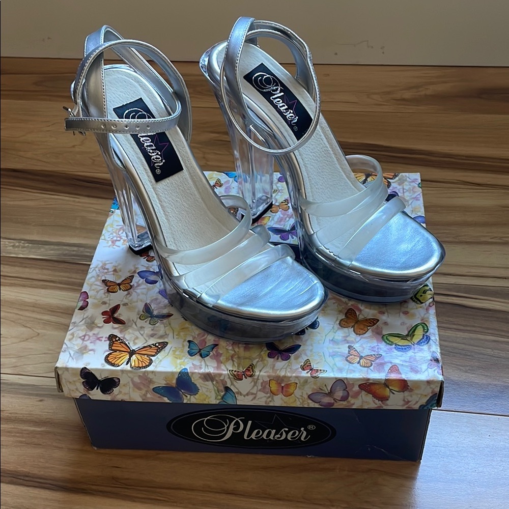 Pleaser Silver Women's Platform Heels
